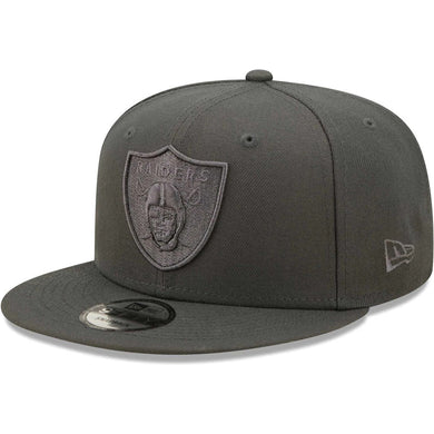 Las Vegas Raiders New Era 9FIFTY 950 Snapback Cap Hat Dark Gray Crown/Visor Dark Gray Logo Gray UV 