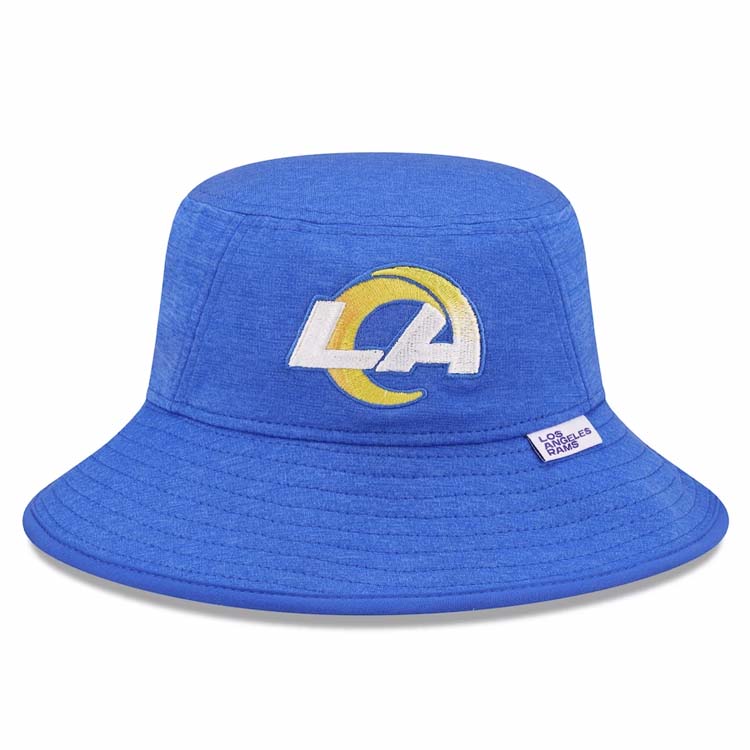 Los Angeles Rams New Era NFL Bucket Cap Hat Heather Royal Blue Crown/V ...