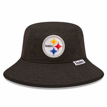 Load image into Gallery viewer, Pittsburgh Steelers New Era NFL Bucket Cap Hat Heather Black Crown/Visor Team Color Logo

