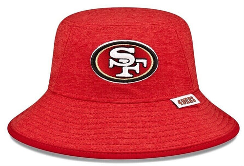 San Francisco 49ers New Era NFL Bucket Cap Hat Heather Red Crown/Visor Team Color Logo