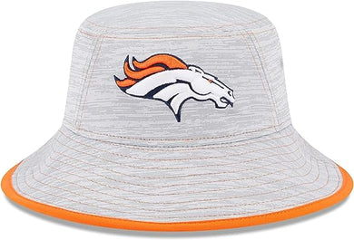 Denver Broncos New Era NFL Bucket Cap Hat White Crown/Visor Team Color Logo