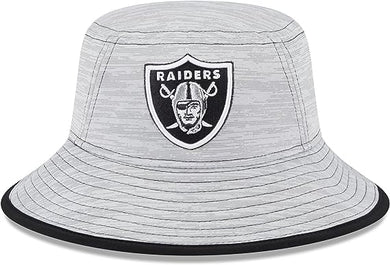 Las Vegas Raiders New Era Bucket Cap Hat White Crown/Visor Team Color Logo