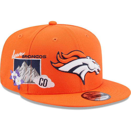 Denver Broncos New Era NFL 9FIFTY 950 Snapback Cap Hat Orange Crown/Visor Team Color Logo (Icon)