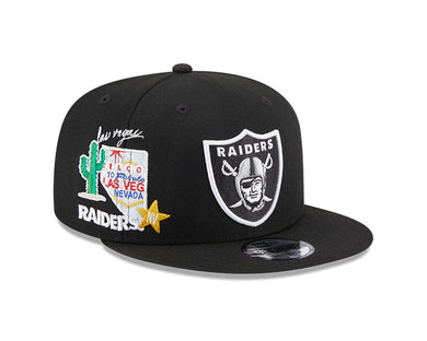 Las Vegas Raiders New Era 9FIFTY 950 Snapback Cap Hat Black Crown/Visor Team Color Logo (Icon)