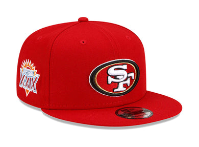 San Francisco 49ers New Era NFL 9FIFTY 950 Snapback Cap Hat Red Crown/Visor Team Color Logo (Superbowl XXIX/29)