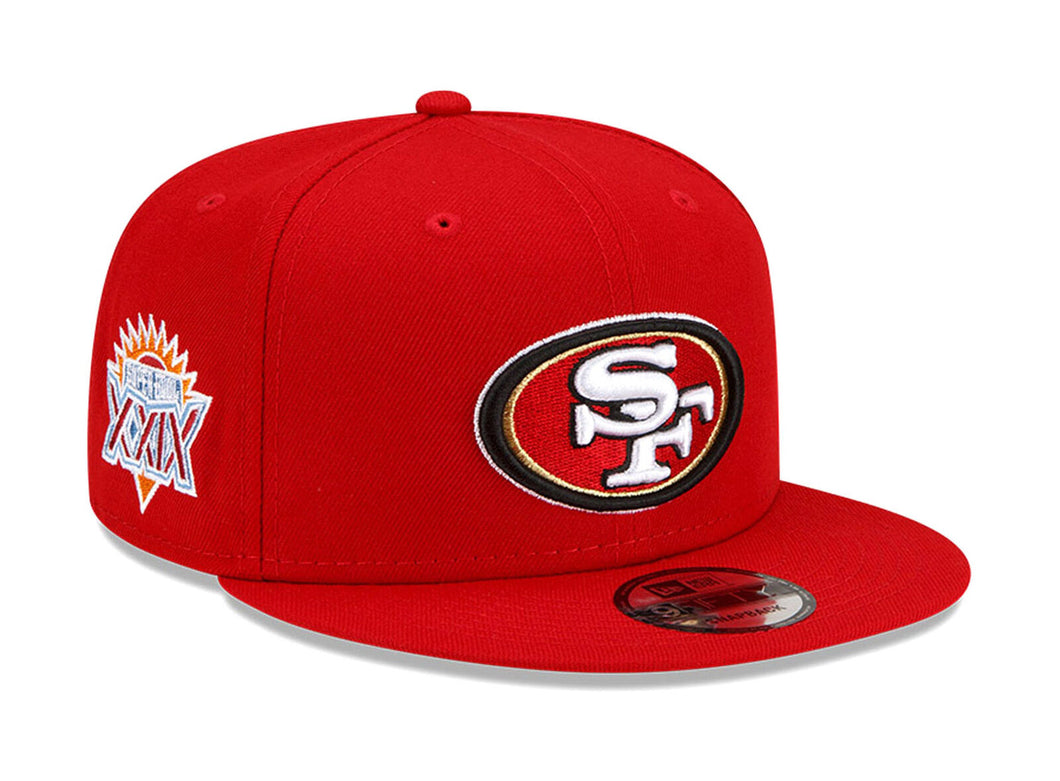 San Francisco 49ers New Era NFL 9FIFTY 950 Snapback Cap Hat Red Crown/Visor Team Color Logo (Superbowl XXIX/29)