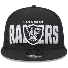 Load image into Gallery viewer, Las Vegas Raiders New Era NFL 9FIFTY 950 Snapback Cap Hat Black Crown/Visor Team Color Logo (2023 Draft)
