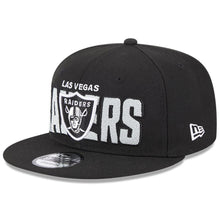 Load image into Gallery viewer, Las Vegas Raiders New Era NFL 9FIFTY 950 Snapback Cap Hat Black Crown/Visor Team Color Logo (2023 Draft)
