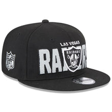 Load image into Gallery viewer, (Youth) Las Vegas Raiders New Era NFL 9FIFTY 950 Snapback Cap Hat Black Crown/Visor Team Color Logo (2023 Draft)
