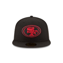 Load image into Gallery viewer, San Francisco 49ers New Era NFL 59FIFTY 5950 Alternative Fitted Cap Hat Black Crown/Visor Black/Red Logo
