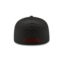 Load image into Gallery viewer, San Francisco 49ers New Era NFL 59FIFTY 5950 Alternative Fitted Cap Hat Black Crown/Visor Black/Red Logo
