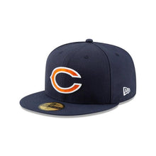Load image into Gallery viewer, Chicago Bears New Era NFL 59Fifty 5950 Fitted Hat Navy Crown/Visor Orange/White Team Color &quot;C&quot; Logo
