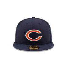 Load image into Gallery viewer, Chicago Bears New Era NFL 59Fifty 5950 Fitted Hat Navy Crown/Visor Orange/White Team Color &quot;C&quot; Logo
