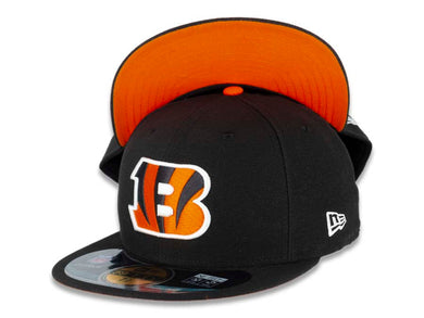 Cincinnati Bengals New Era NFL 59FIFTY 5950 Fitted Sideline Cap Hat Black Crown/Visor Team Color Logo