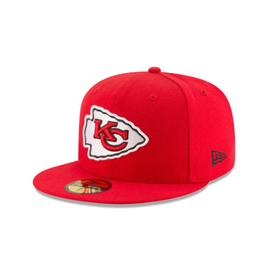 Kansas City Chiefs New Era NFL 59FIFTY 5950 Fitted Sideline Cap Hat Red Crown/Visor Team Color Logo