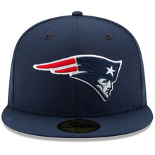 Load image into Gallery viewer, New England Patriots New Era NFL 59FIFTY 5950 Fitted Sideline Cap Hat Navy Crown/Visor Team Color Logo 
