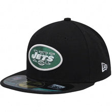 Load image into Gallery viewer, New York Jets New Era NFL 59FIFTY 5950 Fitted Cap Hat Black Crown/Visor Team Color Logo (Sideline)
