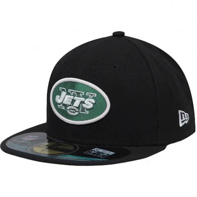 New York Jets New Era NFL 59FIFTY 5950 Fitted Cap Hat Black Crown/Visor Team Color Logo (Sideline)