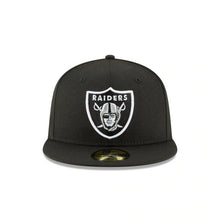 Load image into Gallery viewer, Oakland Raiders New Era NFL 59FIFTY 5950 Fitted Cap Hat Black Crown/Visor Black/White Logo 

