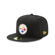 Load image into Gallery viewer, Pittsburgh Steelers New Era NFL 59FIFTY 5950 Fitted Cap Hat Black Crown/Visor Team Color Logo Sideline
