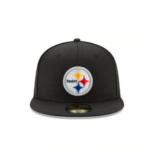 Load image into Gallery viewer, Pittsburgh Steelers New Era NFL 59FIFTY 5950 Fitted Cap Hat Black Crown/Visor Team Color Logo Sideline
