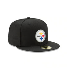 Load image into Gallery viewer, Pittsburgh Steelers New Era NFL 59FIFTY 5950 Fitted Cap Hat Black Crown/Visor Team Color Logo Sideline
