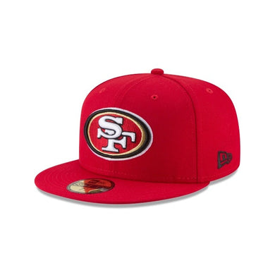 San Francisco 49ers New Era 59FIFTY 5950 Fitted Sideline Cap Hat Red Crown/Visor Team Color Logo