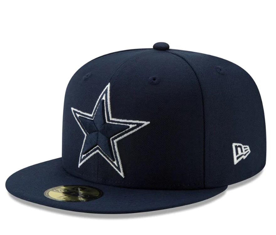 Dallas Cowboys New Era NFL 59FIFTY 5950 Fitted Classic Cap Hat Navy Blue Crown/Visor Team Color Logo