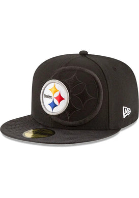 Pittsburgh Steelers New Era NFL 59FIFTY 5950 Fitted Cap Hat Black Crown/Visor Team Color Logo (2016 Sideline)