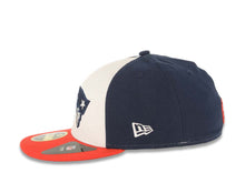 Load image into Gallery viewer, New England Patriots New Era NFL 59FIFTY 5950 Fitted Cap Hat White/Light Navy Blue Crown Red Visor Team Color Logo (Front N Center)
