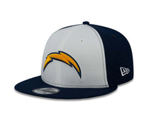 Load image into Gallery viewer, Los Angeles Chargers New Era NFL 9FIFTY 950 Snapback Cap Hat White/Navy Crown Navy Visor Team Color Logo

