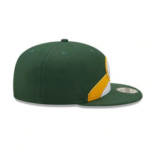 Load image into Gallery viewer, Green Bay Packers New Era NFL 9FIFTY 950 Snapback Cap Hat Green/White/Yellow Wave Crown Green Visor Team Color Logo
