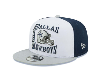 Dallas Cowboys New Era 9FIFTY 950 Snapback Cap Hat White/Navy Crown Gray Visor Team Color Logo (Retro Sport)