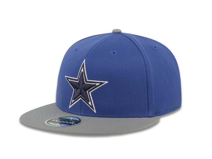 Dallas Cowboys Reebok Flat Visor Flexfit Cap Hat Navy Crown Gray Visor Team Color Logo
