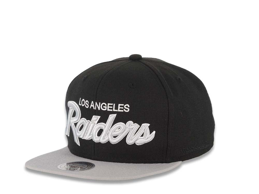 Los Angeles Raiders Mitchell & Ness Snapback Cap Hat Black Crown