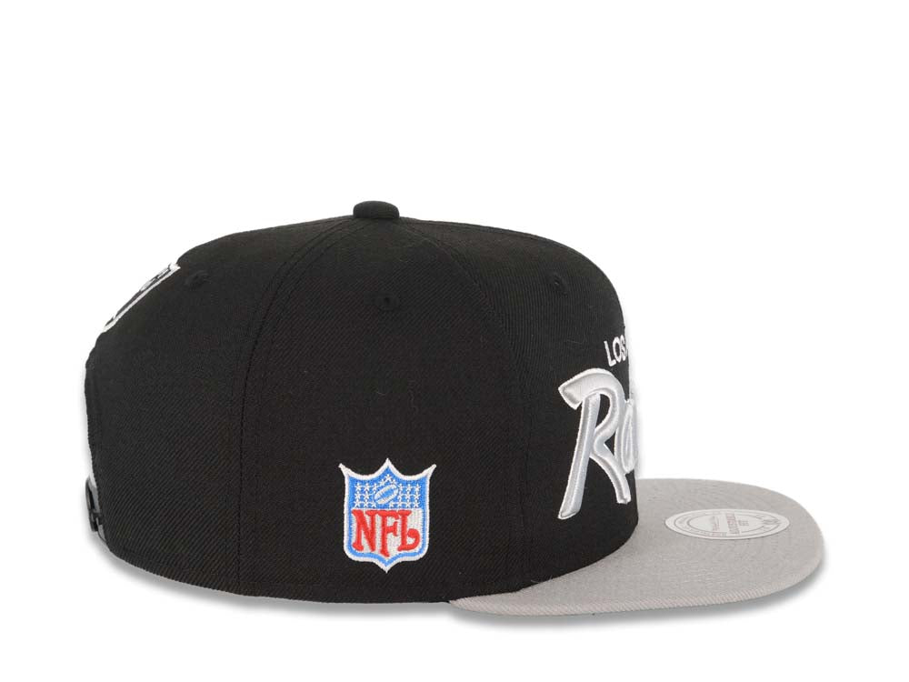 Los Angeles Raiders Mitchell & Ness Snapback Cap Hat Black Crown