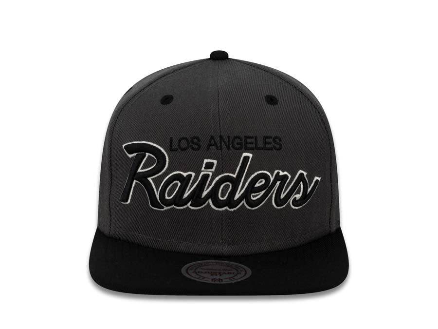 Los Angeles Raiders Mitchell & Ness Snapback Cap Hat Heather Dark
