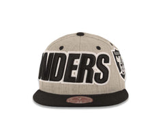 Load image into Gallery viewer, Las Vegas Raiders New Era NFL 59FIFTY 5950 Fitted Cap Hat Heather Gray Crown Black Visor Black/White Logo Green UV
