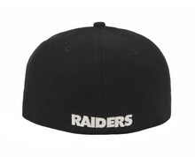 Load image into Gallery viewer, Oakland Raiders New Era NFL 59FIFTY 5950 Fitted Cap Hat Black Crown Gray Visor Team Color Logo
