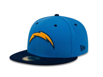 Los Angeles Chargers New Era NFL 59FIFTY 5950 Fitted Cap Hat Sky Blue Crown Navy Visor Team Color Logo 
