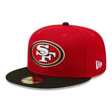 Load image into Gallery viewer, San Francisco 49ers New Era 59FIFTY 5950 Fitted Cap Hat Red Crown Black Visor Team Color Logo 
