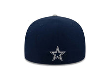 Load image into Gallery viewer, Dallas Cowboys New Era NFL 59FIFTY 5950 Fitted Cap Hat Navy Crown Gray Visor Team Color Logo (Over Flock)
