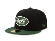 Load image into Gallery viewer, New York Jets New Era 59FIFTY 5950 Fitted Cap Hat Black Crown Green Visor Team Color Logo
