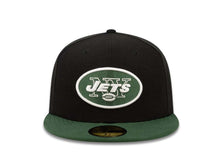 Load image into Gallery viewer, New York Jets New Era 59FIFTY 5950 Fitted Cap Hat Black Crown Green Visor Team Color Logo
