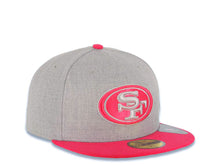 Load image into Gallery viewer, San Francisco 49ERS New Era NFL 59FIFTY 5950 Fitted Cap Hat Heather Gray Crown Magenta Visor Gray/Magenta Logo
