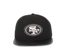 Load image into Gallery viewer, San Francisco 49ers New Era NFL 59FIFTY 5950 Fitted Cap Hat Black Crown Black Leather Visor Black/White Logo
