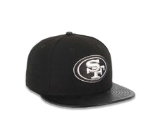 Load image into Gallery viewer, San Francisco 49ers New Era NFL 59FIFTY 5950 Fitted Cap Hat Black Crown Black Leather Visor Black/White Logo
