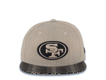 Load image into Gallery viewer, San Francisco 49ers New Era NFL 59FIFTY 5950 Fitted Heather Cap Hat Gray Crown Black Visor Team Color Logo Snake Vizer
