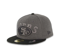 Load image into Gallery viewer, San Francisco 49ers New Era NFL 59FIFTY 5950 Fitted Cap Hat Heather Dark Gray Crown Black Visor Black/Gray Logo
