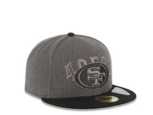 Load image into Gallery viewer, San Francisco 49ers New Era NFL 59FIFTY 5950 Fitted Cap Hat Heather Dark Gray Crown Black Visor Black/Gray Logo
